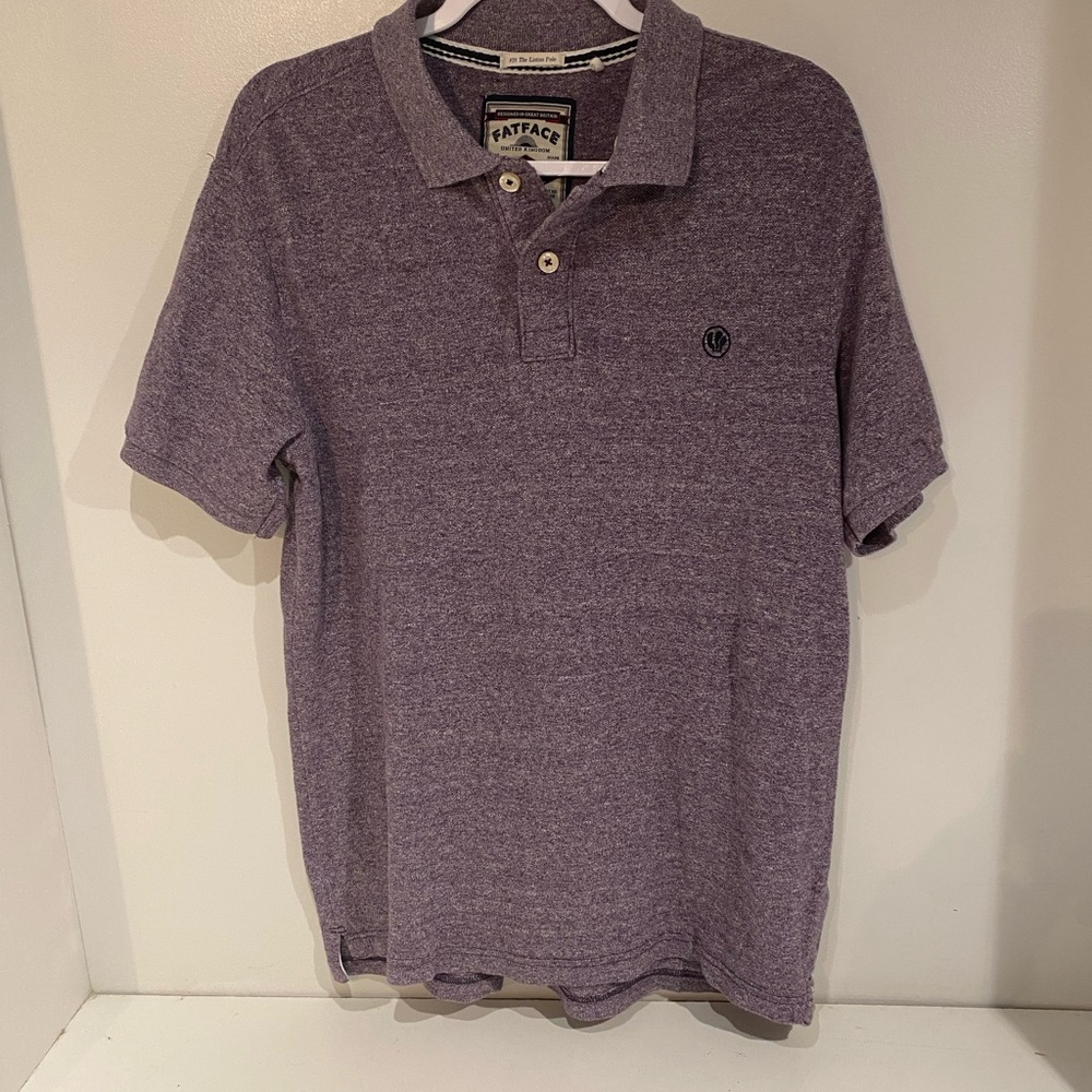 Fat Face Purple Polo Shirt Classic Knit Design
